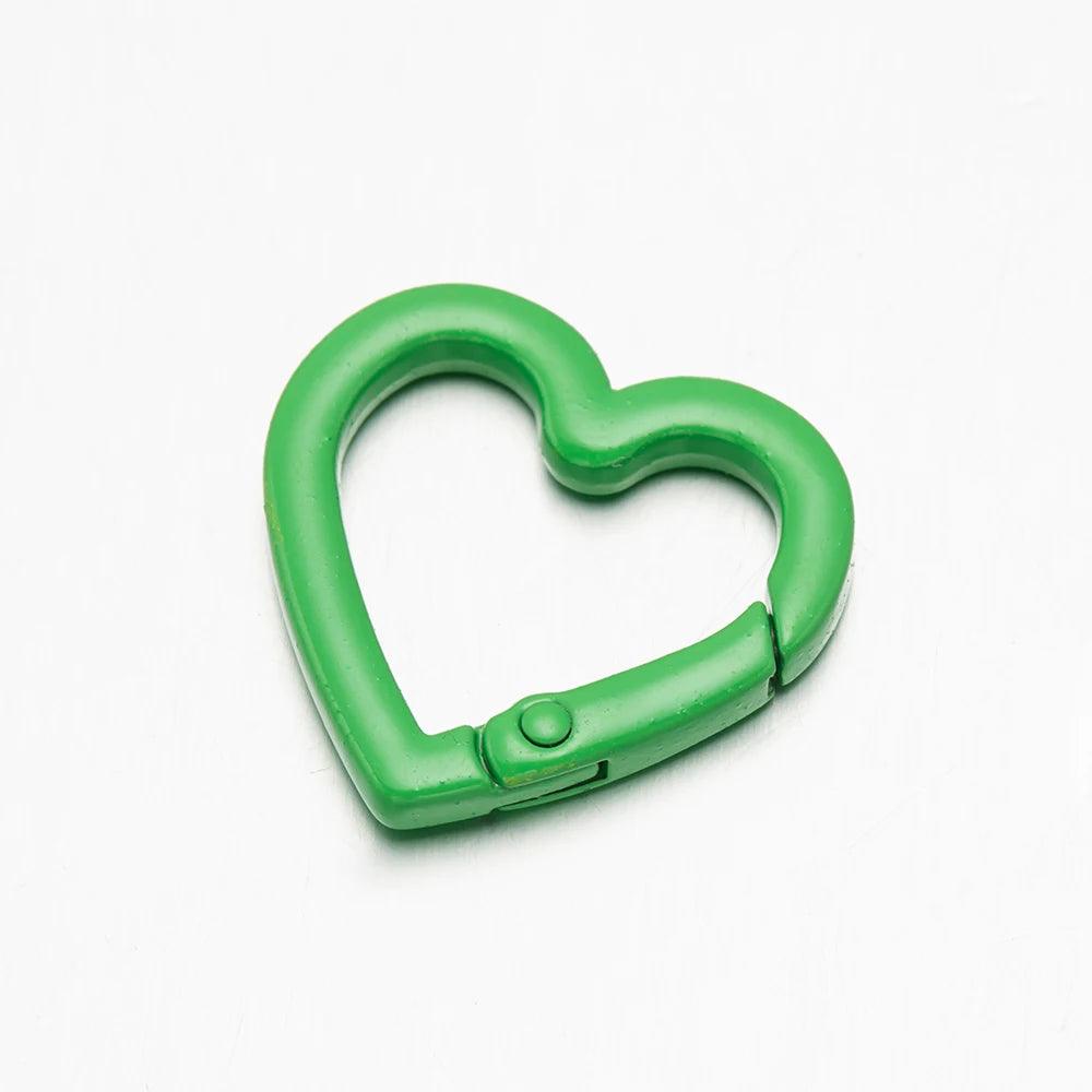 5pcs Heart Carabiner Trigger Snap Clip Spring Keyrings Buckle Hooks for Key Ring Keychains Bag Purse Handbag Craft Making Supply