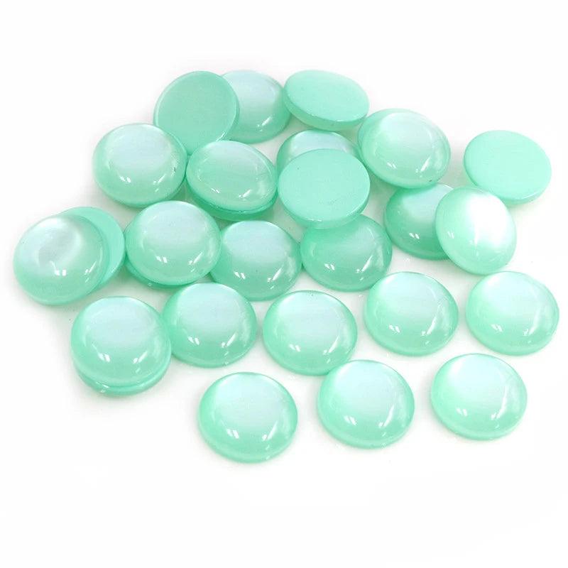 New Fashion 40pcs 8 10 12mm Mix Colors Cat's eye Series Flat back Resin Cabochons Jewelry Accessories Wholesale Supplies