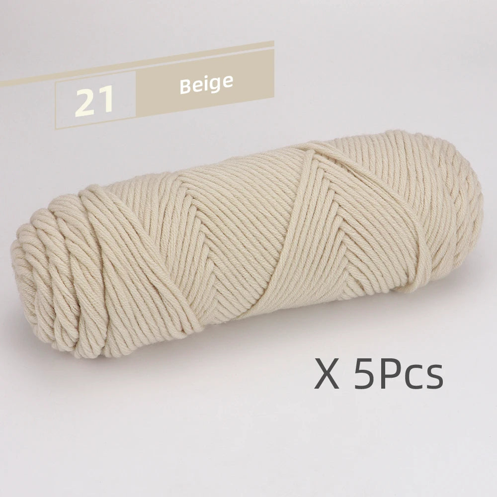 5 Pcs Cotton Select Yarn 17.63oz Light Worsted Thick Yarn For Knitting Baby Wool Crochet Scarf Coat Sweater Weave Thread