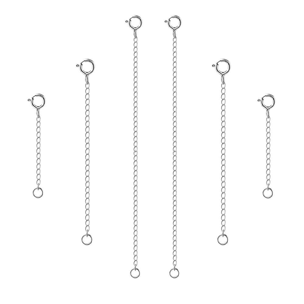 2pcs Real 925 Sterling Silver Necklace Extender Durable Anklet Extension for DIY Women Multiple Necklaces Jewelry Making Supply