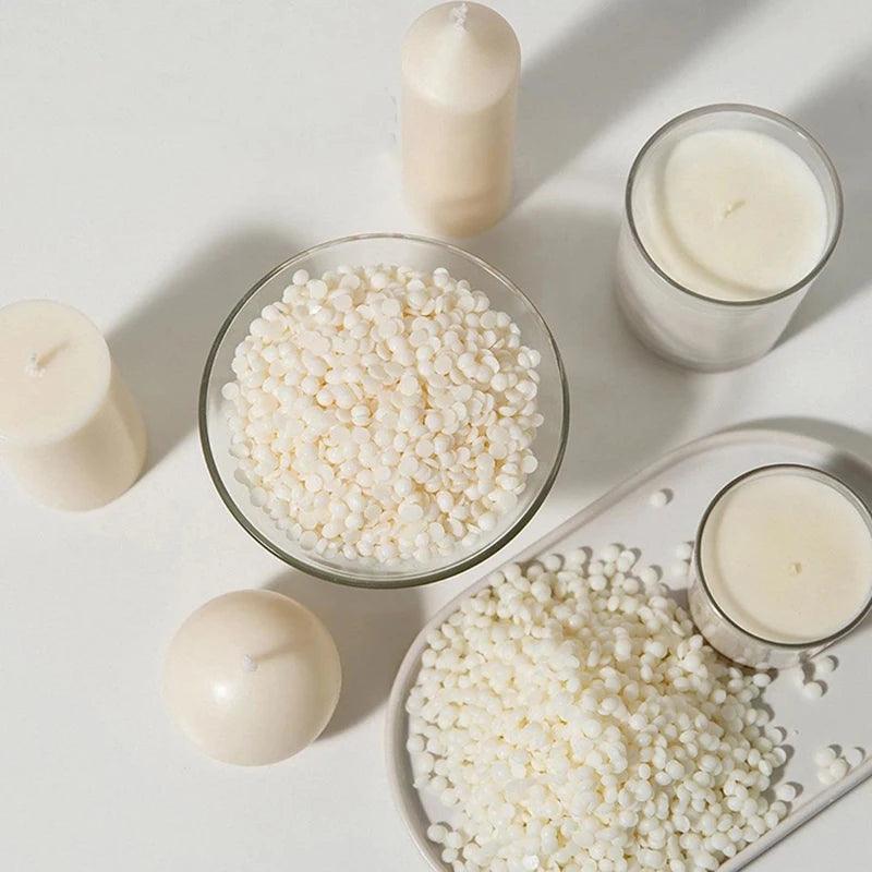 100g Wax for Candl Make White Beeswax Pellets Cosmetic Soy Wax Pastilles for DIY Candle Making Natural Soybean Wax Making Crafts