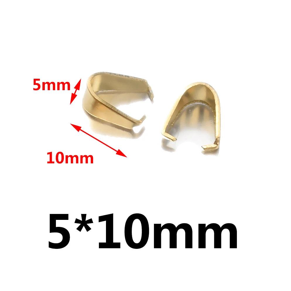 50pcs Stainless Steel Pinch Clip Clasp Bail Finish Necklace Pendant Claw Clasps Melon Seeds Buckle for DIY Craft Jewelry Making