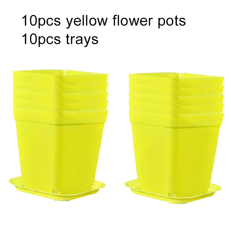 Flower Pot Set Plastic Color Breathable Mini Gardening Plant Tools Household Balcony Desktop Greenery Succulent Flowerpot TMZ