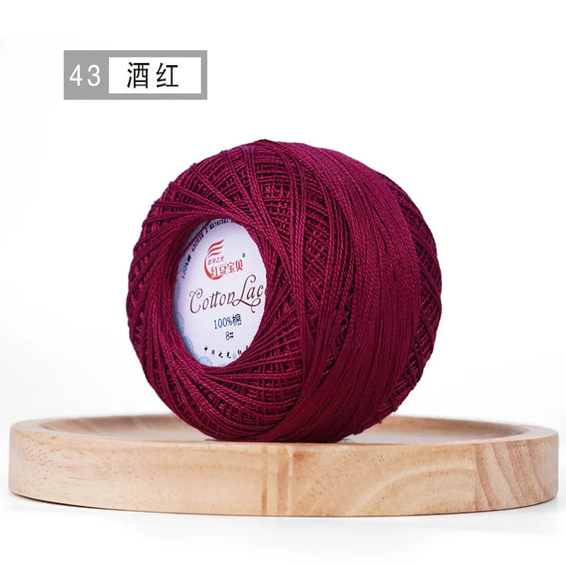 100% Cotton Mercerized Crochet Yarn 45g for Knitting and Embroidery Projects