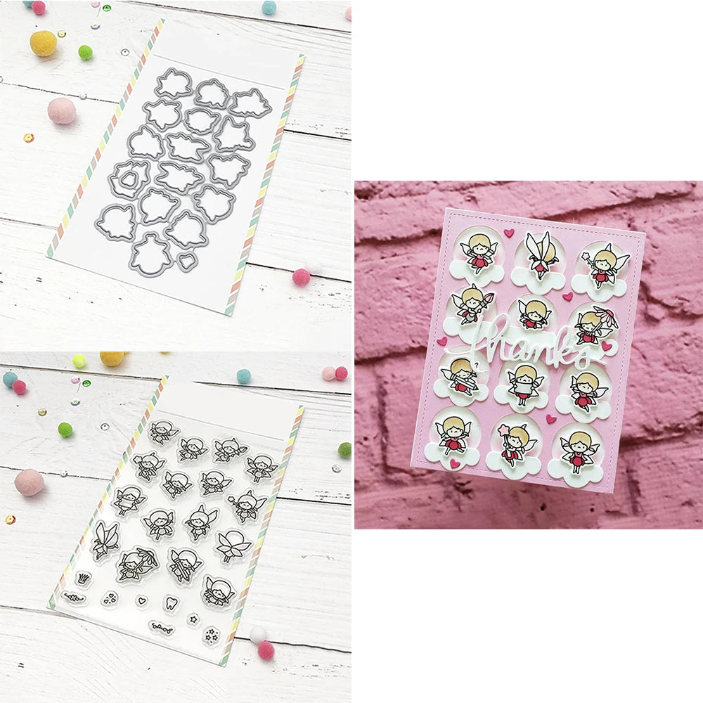 Mini Panda Bunny Koala Animal Outline Metal Cutting Dies Clear Stamps for DIY Easter Day Decor Paper Cards