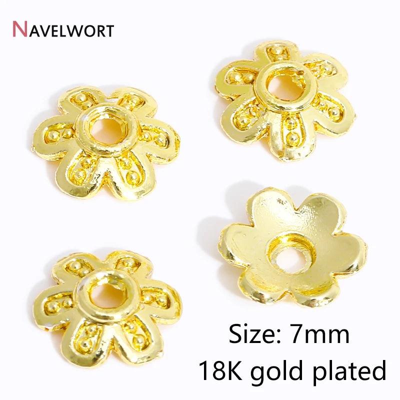 14K/18K Gold Plated Brass Bead Caps,Caps For Beads,Flower Bead Caps For Jewelry Making,Caps For Bracelet,Accessories For Jewelry
