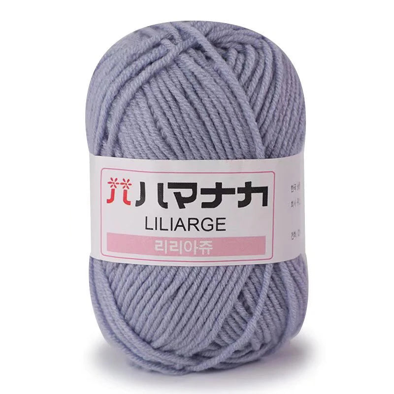 Soft Milk Cotton Knitting Yarn 25g Anti-Pilling High Quality 4ply Crochet Yarn for Scarf Sweater Hat and Doll Craft