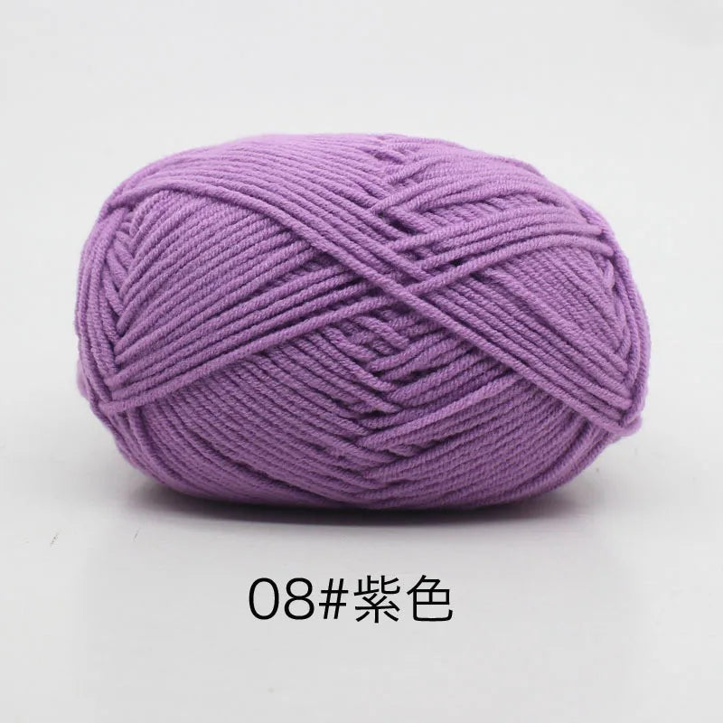 4ply Milk Cotton Knitting Yarn Set for Crochet Crafts and DIY Projects
