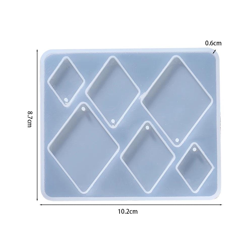Earring Pendant Epoxy Silicone Mold Geometry Round Triangle Necklace Key Chain Pendant Resin Mold Jewelry Making Accessories