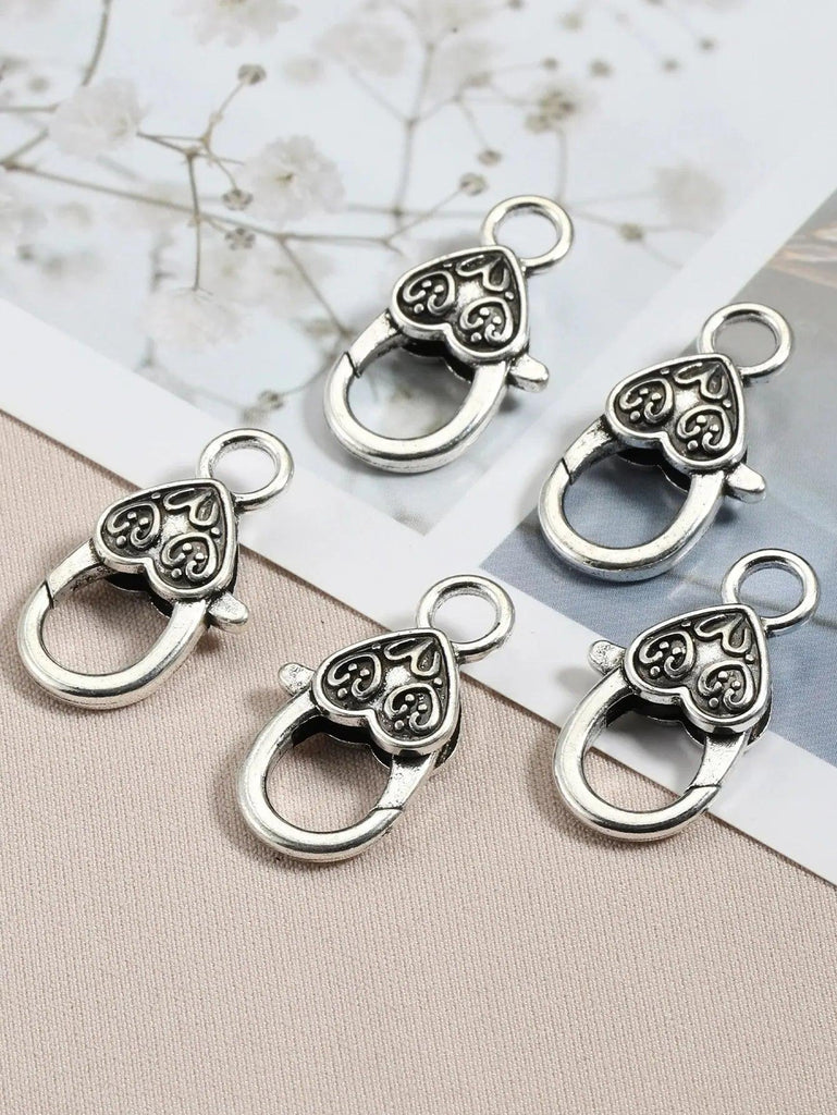 10pcs 26x15mm Love Heart Lobster Clasp Hooks Keychain Clasps Bracelet Connectors for Jewelry Making Components Wholesale DIY