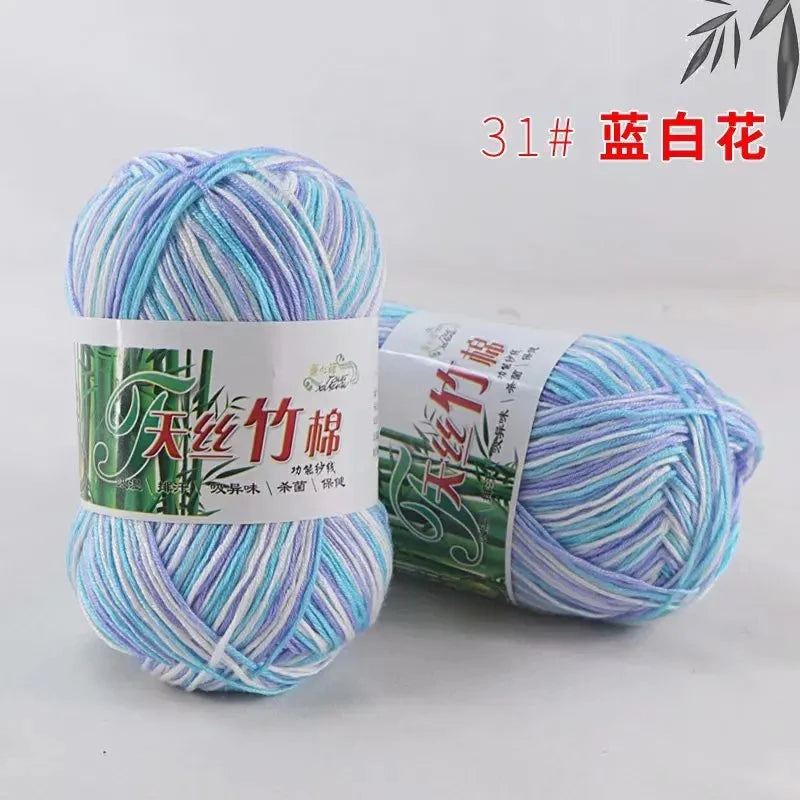 Bamboo Charcoal Cotton Yarn For Weaving 50g Ball DIY