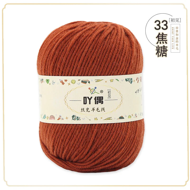 100 Percent Wool Yarn 50g Worsted Weight Soft Warm Crochet