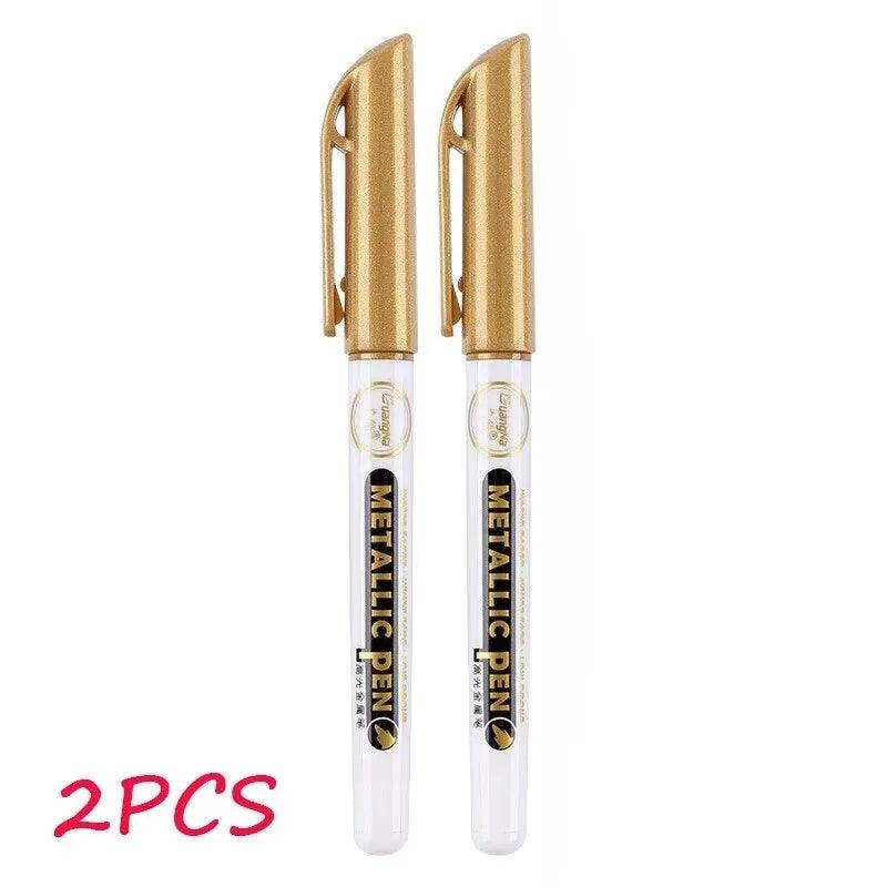 Metallic Pen Gold Silver Epoxy Resin Mold Drawing Pen Acrylic Paint DIY Silicone Mold Highlight Permanent Marker Handmade