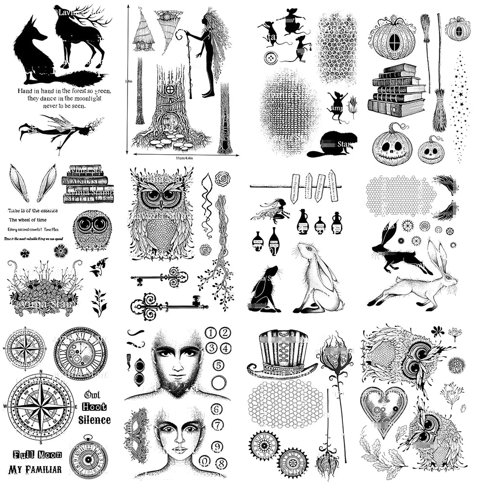 New Arrivals Plants Rabbit Owl Series Transparent Clear Stamps Seal for DIY Scrapbooking Card Rubber Stamps Making Album Crafts