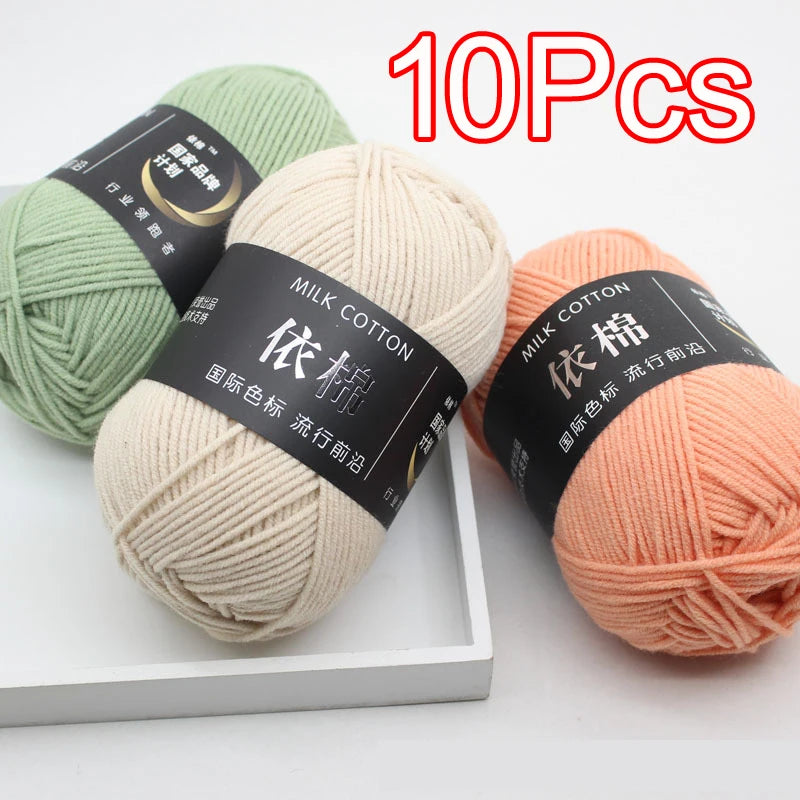 10 Pieces Multi Color Cotton Knitting Yarn Soft Warm Crocheting Yarn for Hand Knit Sweaters Hats Scarves Blankets Amigurumi