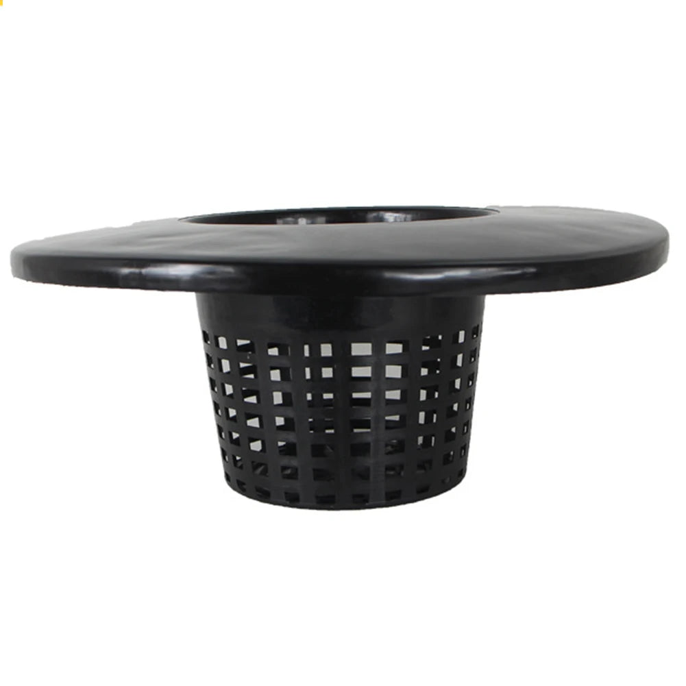 6-Inch Mesh Basket Pot Lids Plastic Mesh Flower Pots For Hydroponics Drainage & Root Growth Gardening Plants Container Pot Black