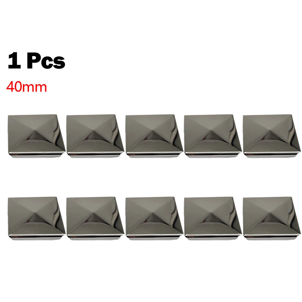 1/10Pcs Column Cap Hat Square Post Cap Stainless Steel To Steel Galvanized Cover Pyramid Shape Cap Home Garden Decoration