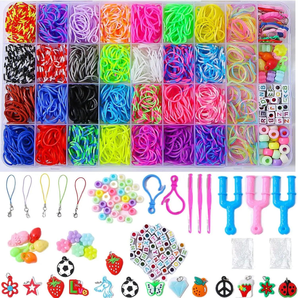 1Set Elastic Rubber Band Refill Loom Bracelet Kit Organizer for DIY Knitting Friendship Craft Girl Kid Creativity Birthday Gift