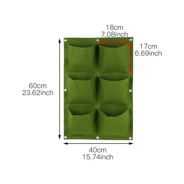 Plant growth bag， Felt Vertical Wall Planter Outdoor Herb Vegetable Hanging Garden  Plant Holder for Railing, Balcony, Fence
