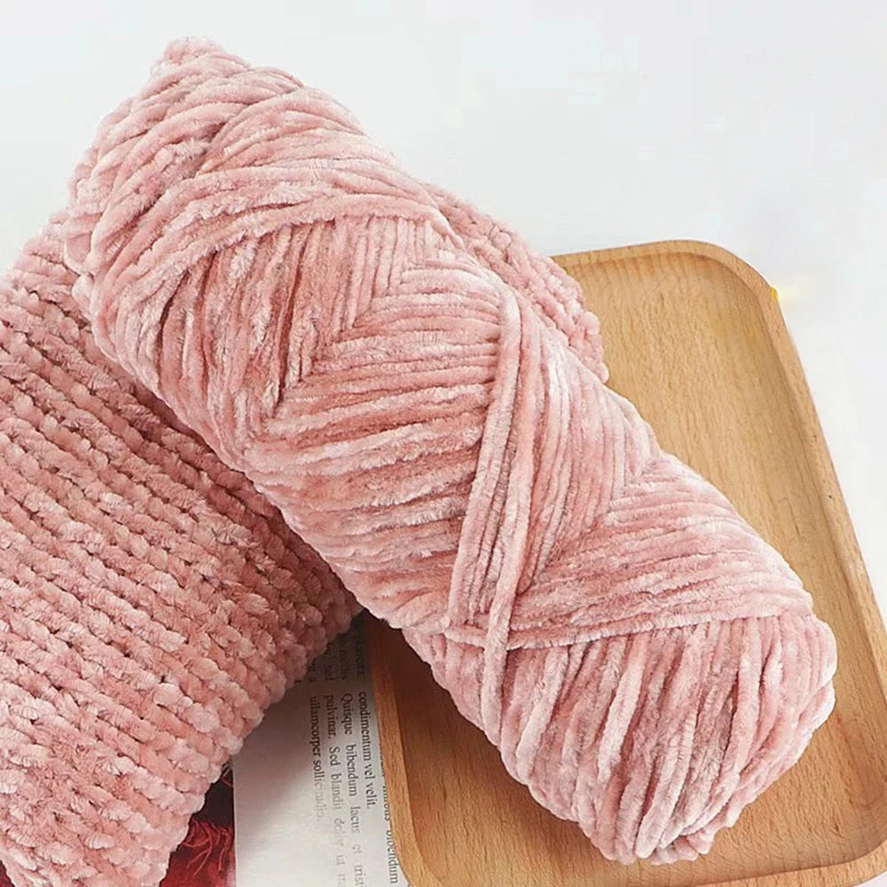 Chenille Soft Velvet Yarn 95g Blended Knitting Wool for Handmade Scarf Coat Baby Blanket and Hat