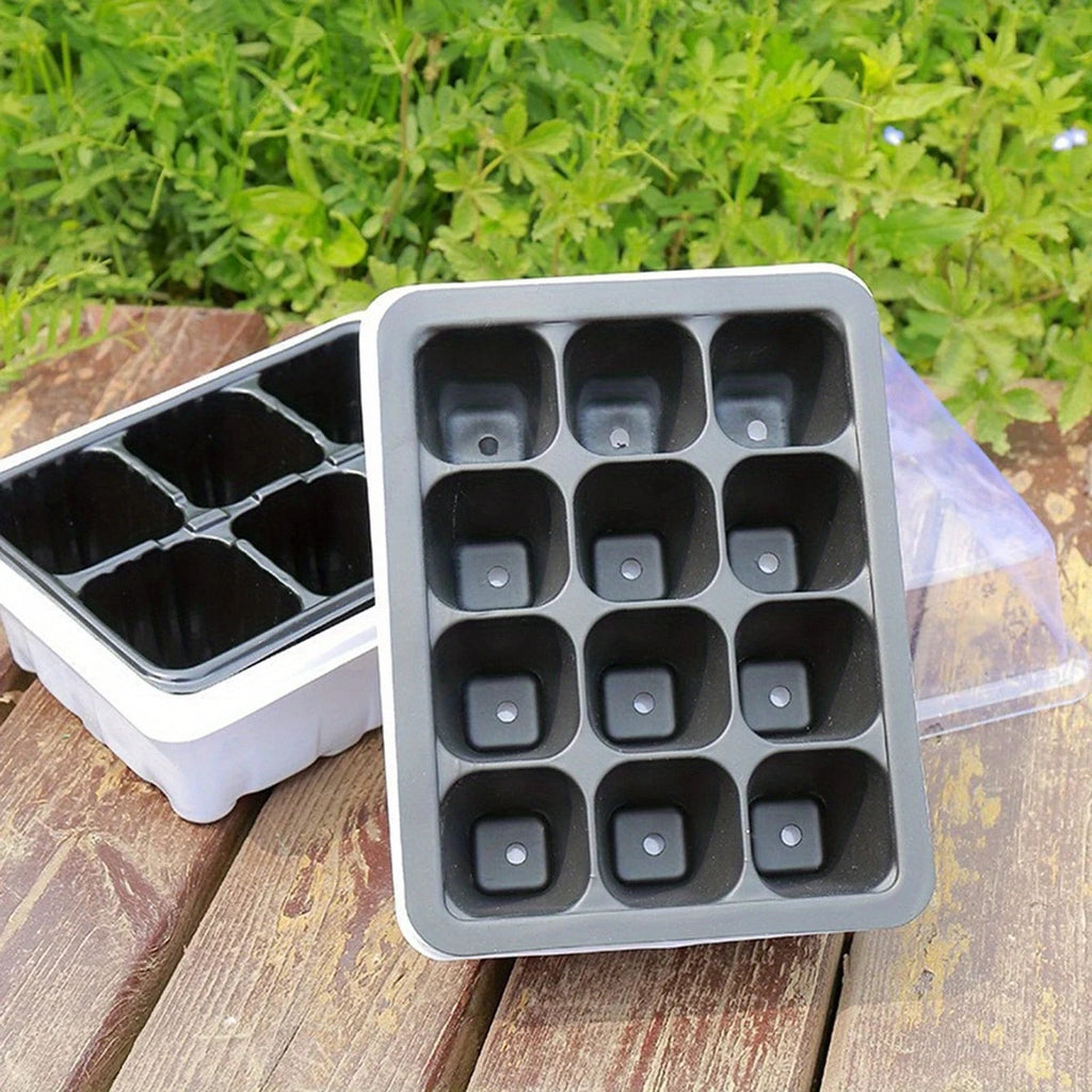 Cells Seedling Trays Germination Box with Cover Greenhouse Plant Seed Starting Pot