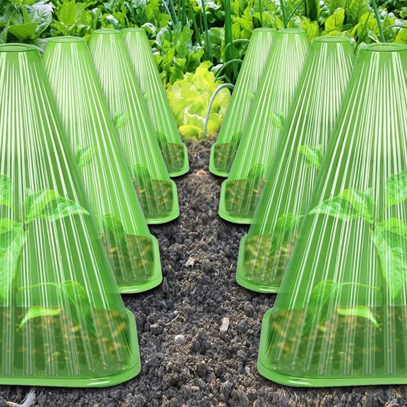 Garden Cloches For Plants, Reusable Plant Bell Cover, Protects Plants From Birds, Frost, Snails Etc, 7.7" D X 8.7" H, Transparen