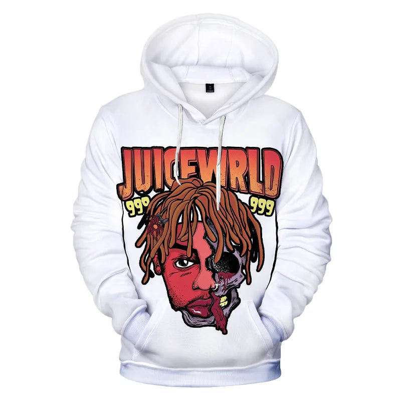 Juice WRLD Hoodies Men Women Hooded Sweatshirts Fashion Hip Hop Casual Pullovers Autumn Boys Girls Black Streetwear Juicewrld