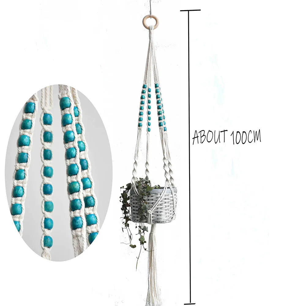 Hot sale handmade boho style macrame  plant pot holder indoor window flower pot hanger