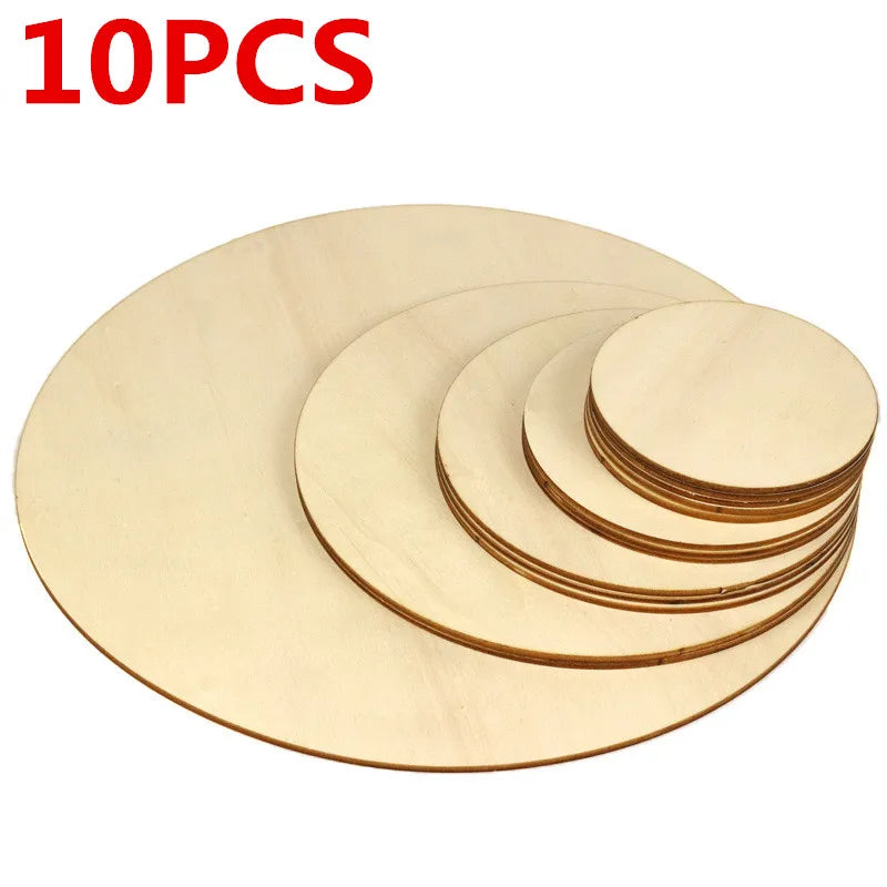 10/15/20/25CM Wood Circles for Craft Unfinished Wood Rounds Wooden Cutouts for Craft Door Hanger Door Design Wood Blank Burning