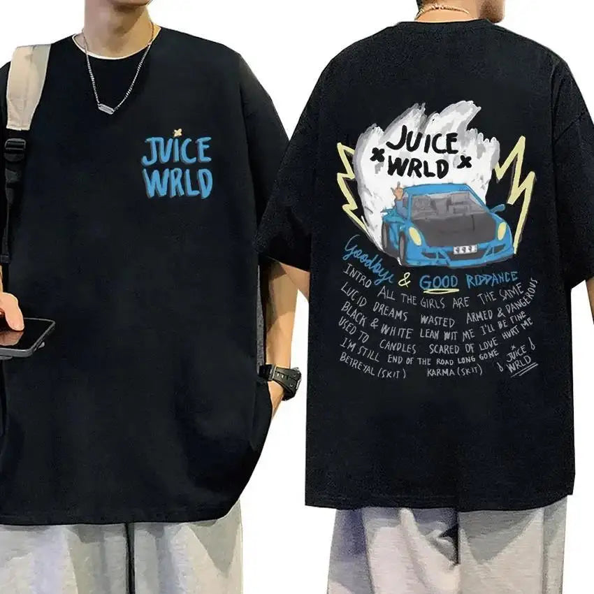 Juice WRLD T Shirt for Men and Women Casual Hip Hop Summer Sweatshirts Black Pullover for Boys and Girls