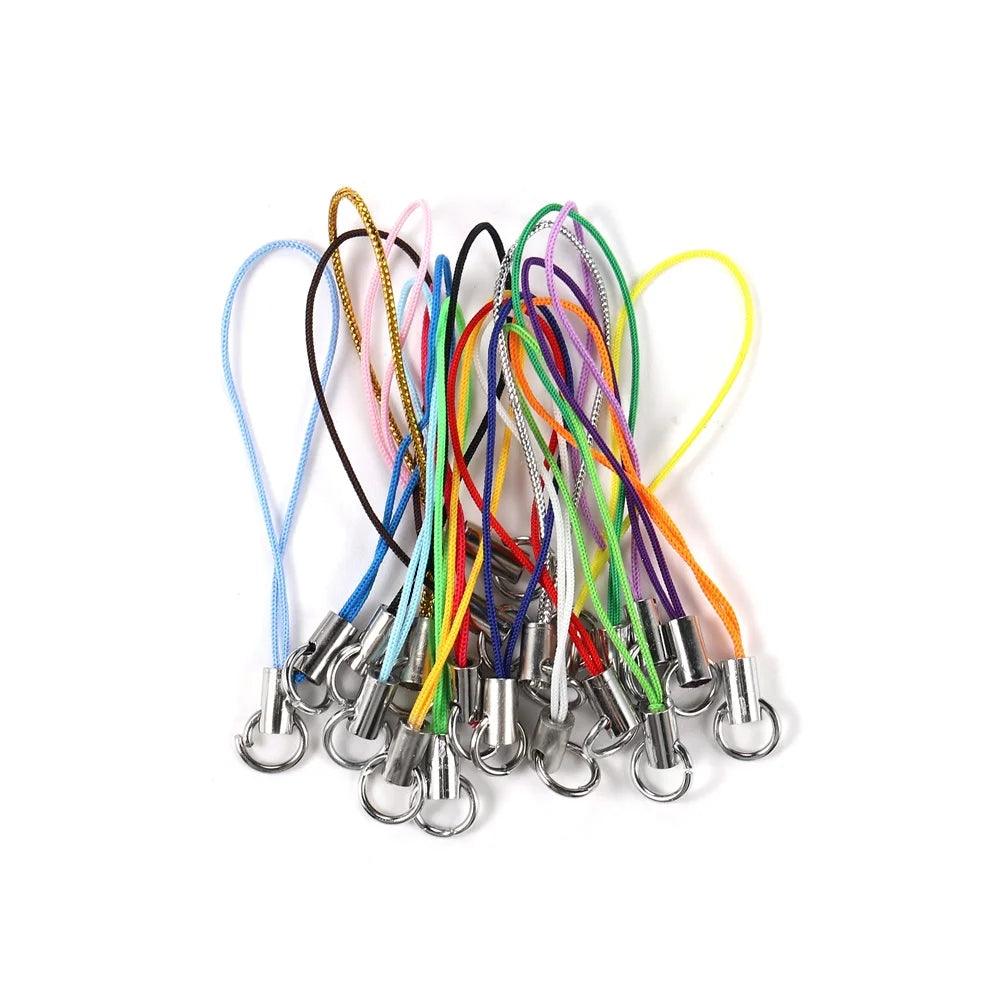 20/50/100Pcs Mix Polyester Cord with Jump Ring Lanyard Rope for Making Keychain DIY Crafts Pendant Handmade Jewelry Making