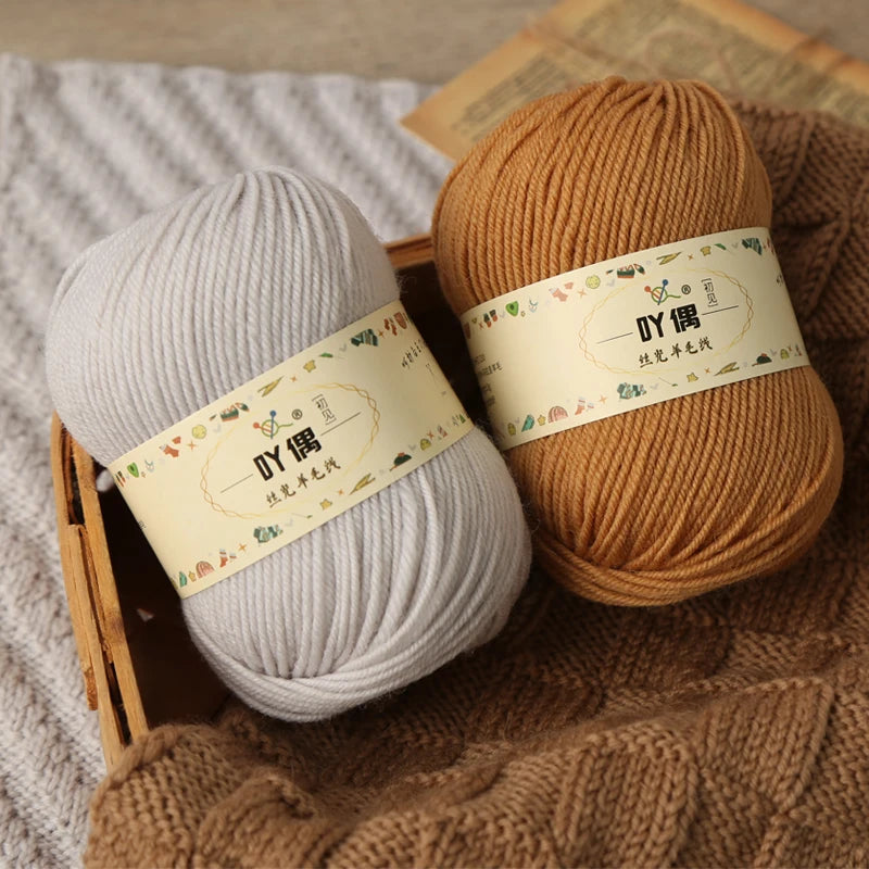 100 Percent Wool Yarn 50g Worsted Weight Soft Warm Crochet