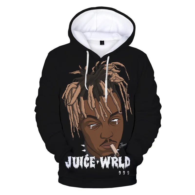 Juice WRLD Hoodies Men Women Hooded Sweatshirts Fashion Hip Hop Casual Pullovers Autumn Boys Girls Black Streetwear Juicewrld