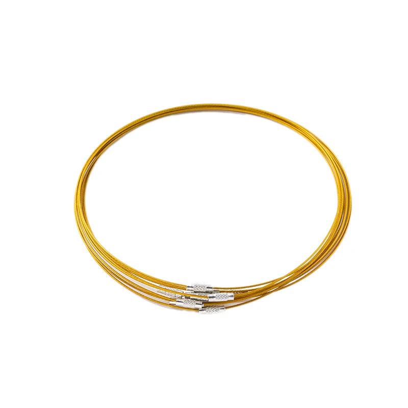 10pcs 46cm No Fade Stainless Steel Wire Necklace Cord  Choker Chain with Brass Screw Clasp For DIY Jewelry Making
