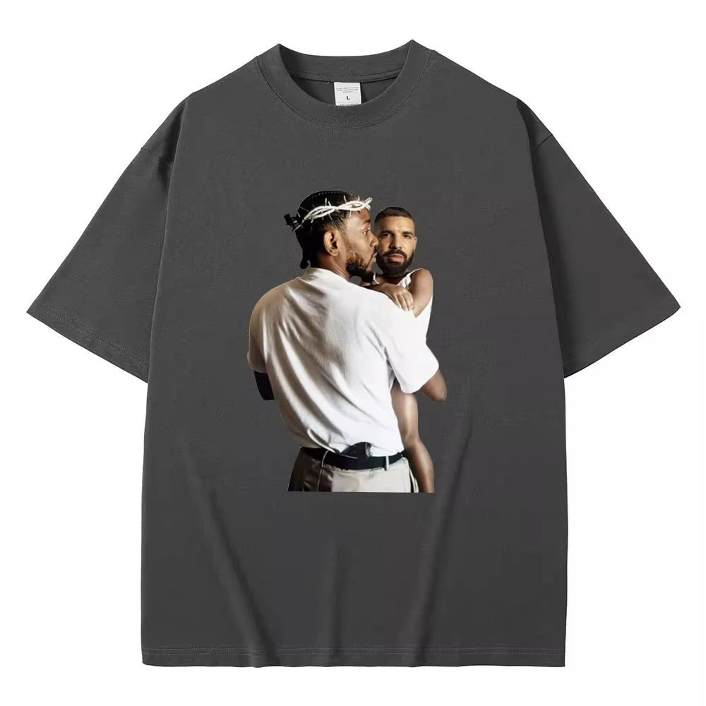 Kendrick Lamar Drake Funny Meme T Shirt Mr Morale The Big Steppers Hip Hop Casual Oversized Tee for Men and Women