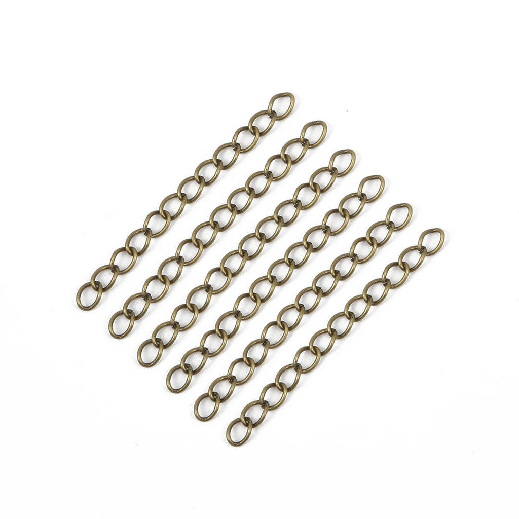 About50pcs Stainless Steel 5cm Welded Extension Chain Gold Necklace Bracelet Extender Tail Chains for DIY Jewelry Making Supplie