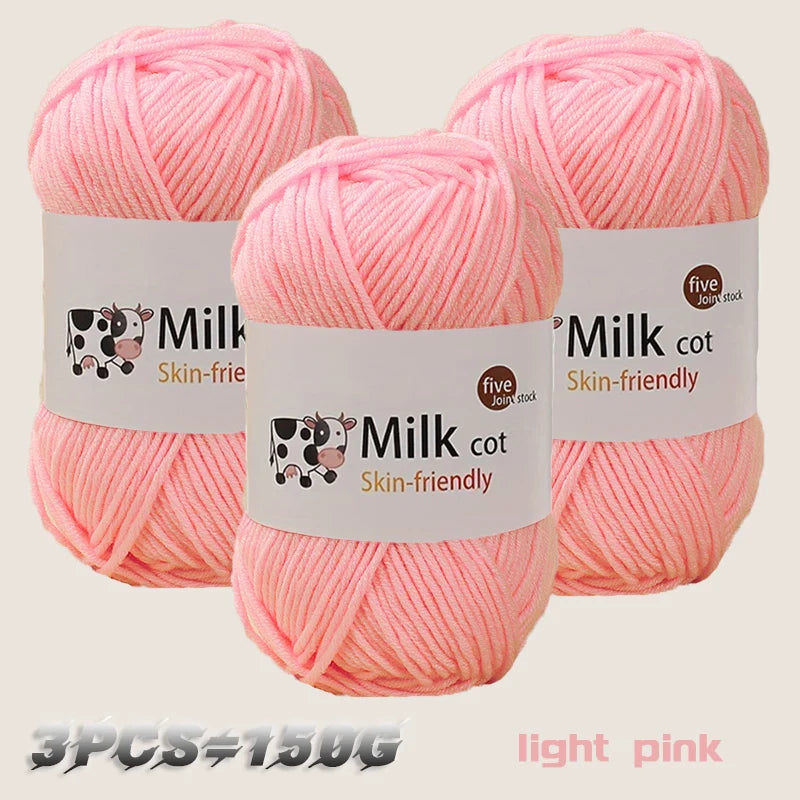 150g 5 Strand Milk Yarn Handmade Medium Thick DIY Woven Doll Sweater Flower Hat Scarf Yarn Ball