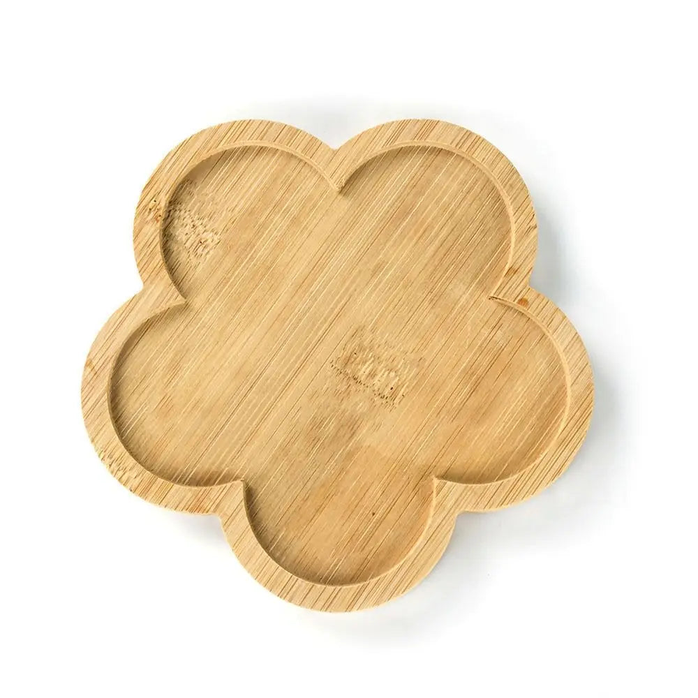 Bamboo Wood Flowerpot Tray Gift Multi-purpose Five-pointed Star Coaster Cartton Cat Deer Rectangle Oval Succulents Bonsai Holder