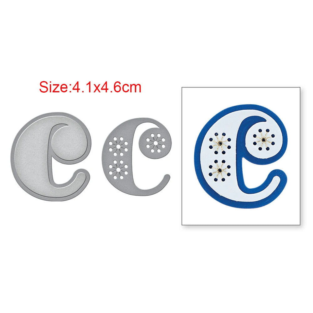 Stitched Alphabet Metal Cutting Dies Stitched Punctuation Symbols Numbers Die Cuts for DIY Scrapbooking Crafts Card Making