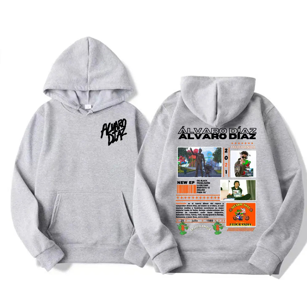 Rapper Alvaro Diaz Felicilandia Album Cover Hoodies Men Women Harajuku Hip Hop Oversized Sweatshirt Comfort Casual Fleece Hoodie