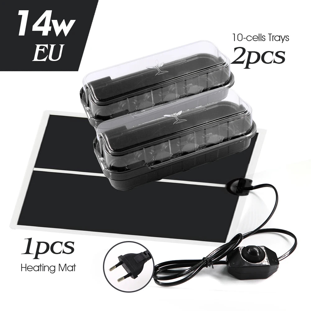 14/35W Plant Heating Pad Warmer Heat Mat  Nursery Seedling Trays Greenhouse Germination Box US/EU/UK/AU Plug Temperature Control