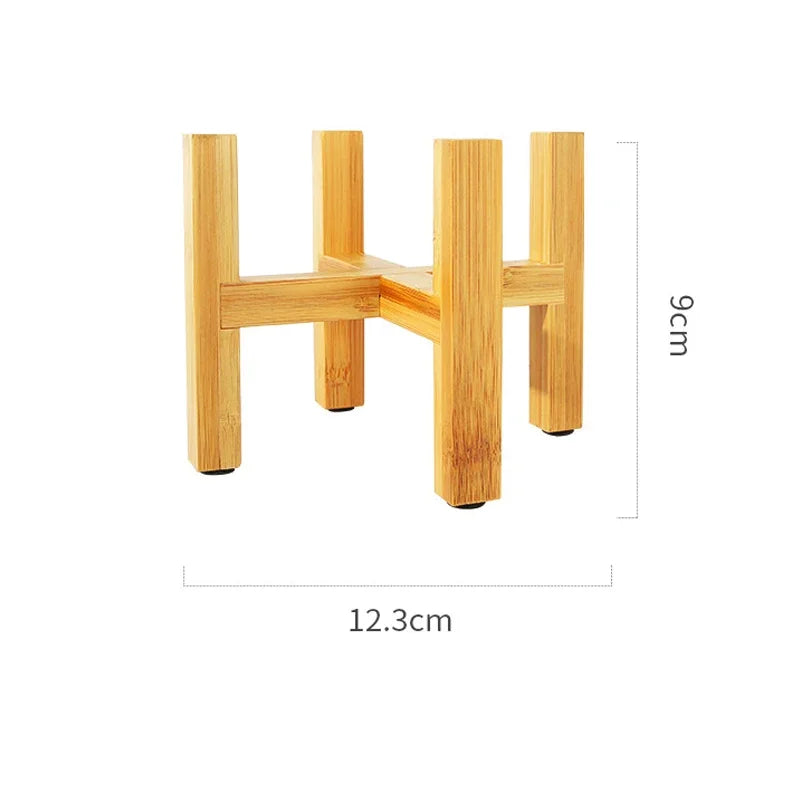 Plant Flower Pot Stand Small Durable Wood Trays Rack,Strong Free Standing Bonsai Holder Indoor Accessories Home Garden Display