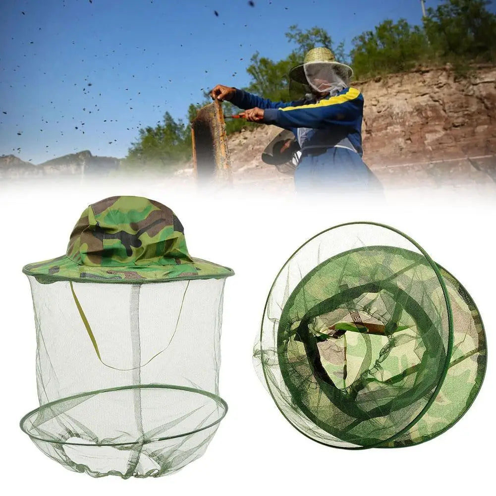 Mosquito Head Face Protector Net Hat Insect Bugs Bee Proof Mesh Hat Beekeeping Cap Outdoor Fishing For Sun Mask Face Protector