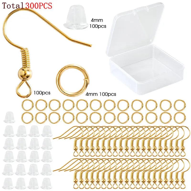 Alloy Accessories Jewelry Findings Set Earring Making Kit Lobster Clasp Open Jump Rings Repair Tools DIY Jewelry Making Supplies
