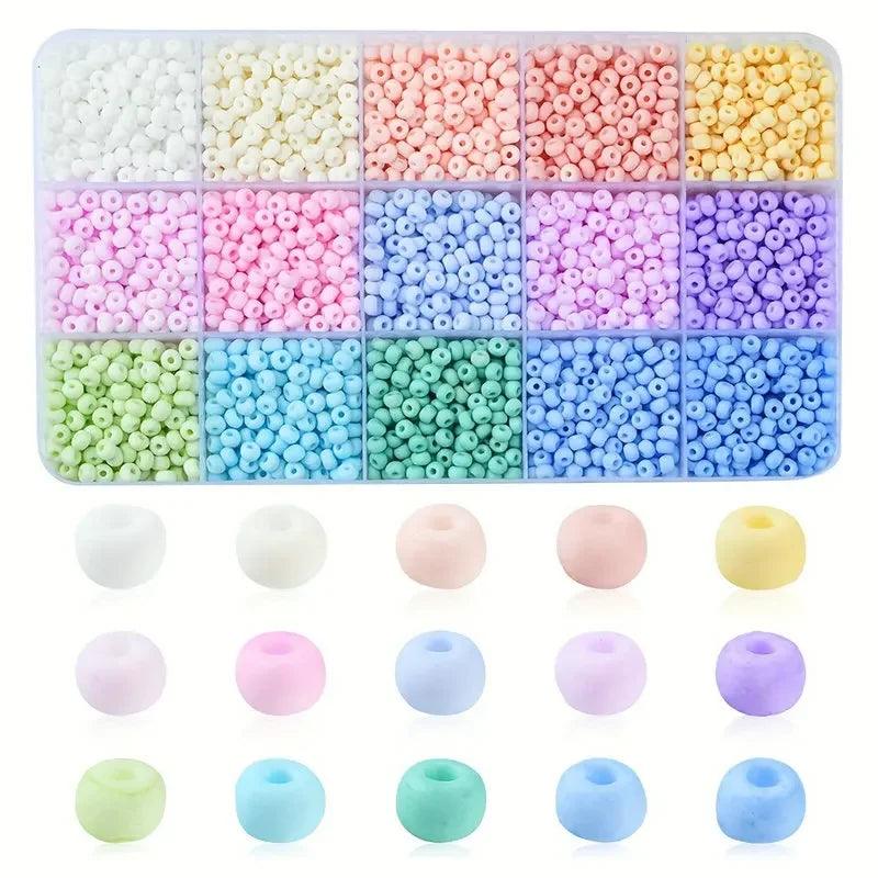 15 Grids 4mm Macaroon Color Series Glass Seed Beads Regular Shape Seedbead Set For Jewelry Bracelet Necklace Making DIY 2250pcs