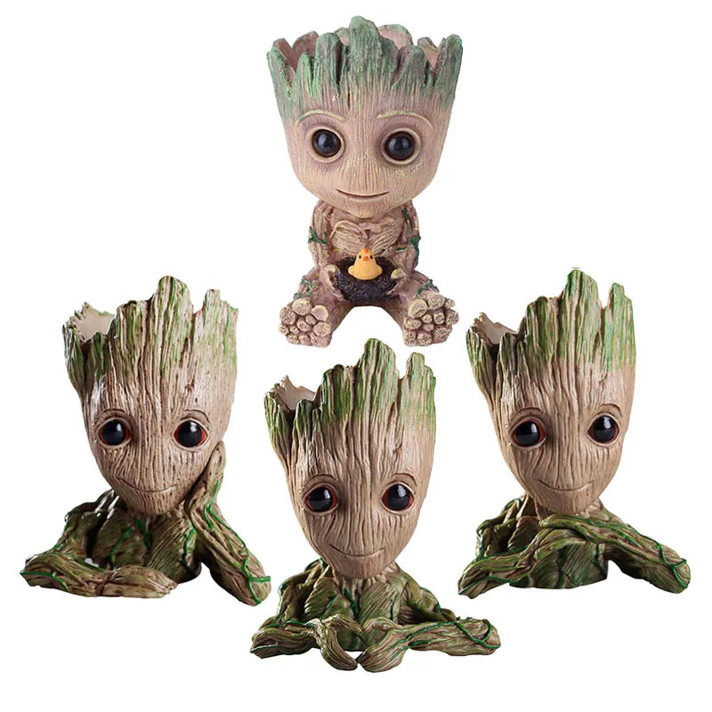 Groot Flower Pot Groot Flower Home Decoration Vases Multifunction Ornaments Arrangement Action Character Figurine Pen Holder