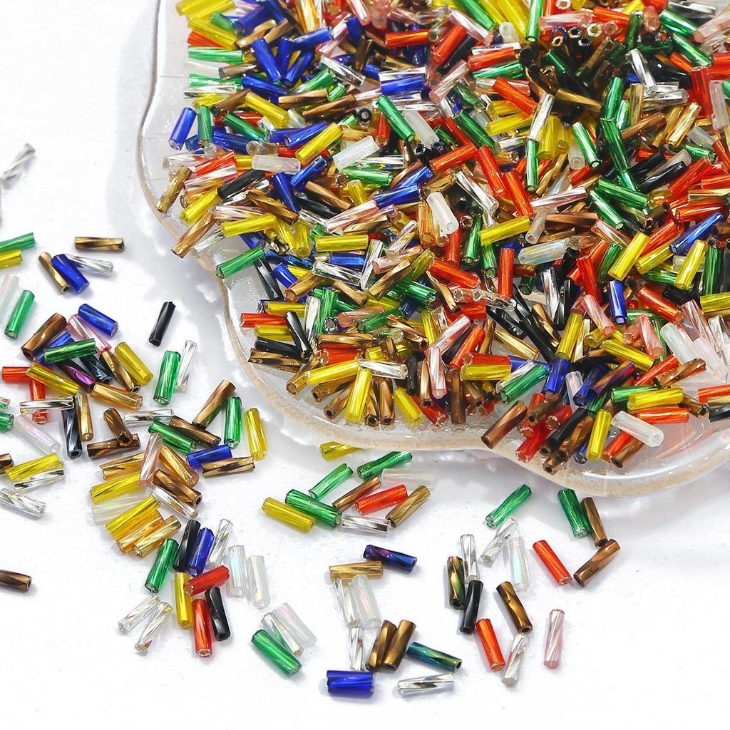 2x6mm About 300Pcs Glass Rice Bead Series Spiral Tube Bead Unique Barrel Bead Handmade DIY Jewelry Bracelet Bag Jewelry Accessor