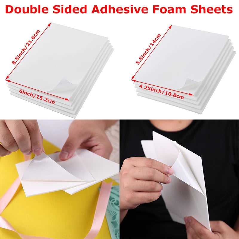 5 sheets/set Double Sided Adhesive Foam Sheets Fastener Tape Strong Glue Sponge Foam DIY Scrapbooking Craft Cards Project 2021