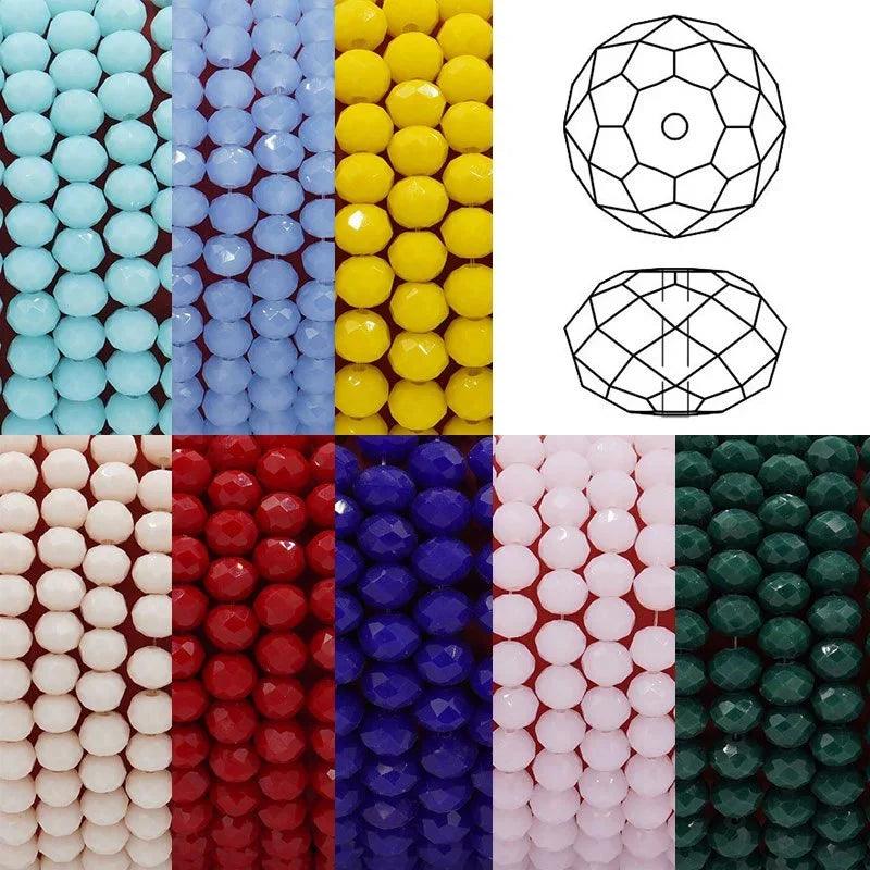 50pcs 4*6mm Crystal Rondel Faceted Glass Beads For Jewelry Making DIY Female Bracelet Necklace Jewelry Accessories