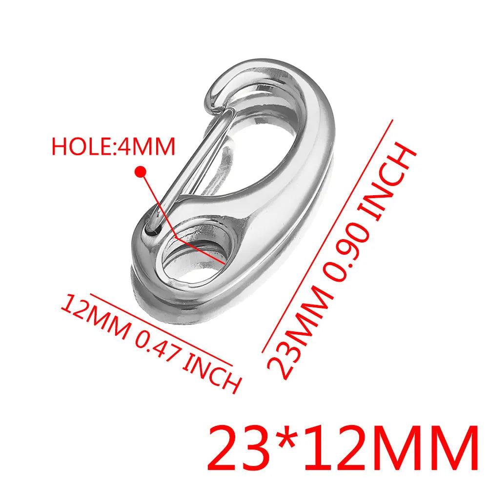 3Pcs Stainless Steel D-shaped Lobster Clasp Snap Hook Keychain Connectors Parts for Bracelet Necklace Chain DIY Jewelry Making